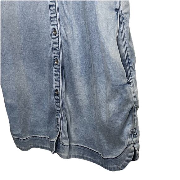 Calvin Klein Jeans Shirtdress Light Wash Denim Button Front Women Size XL - Picture 7 of 8